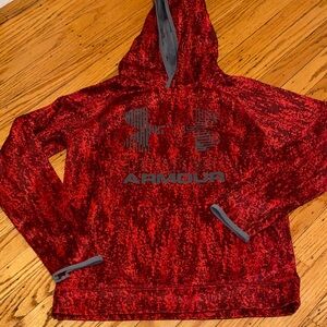 Under Armour Red and Gray Hoodie